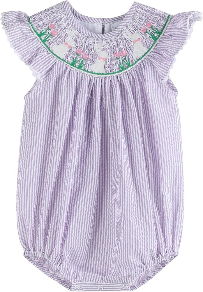 Lil cactus Girls Baby and Toddler Smocked Ruffle Romper | Amazon (US)