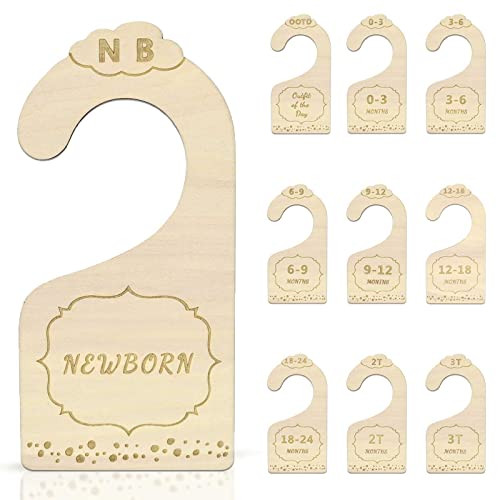 Lemon Shane Wood Baby Closet Dividers for Baby Clothes, 10x Double-Sided Organizer - Baby Clothing Size Age Dividers, Baby Clothes Dividers, and Nursery Closet Organizers | Amazon (US)