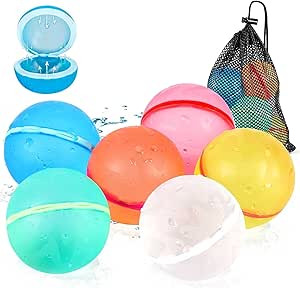 SCUATANBE 6PCS Reusable Magnetic Water Balloons, Self-Sealing Quick Fill Water Bomb Outdoor Toys ... | Amazon (US)