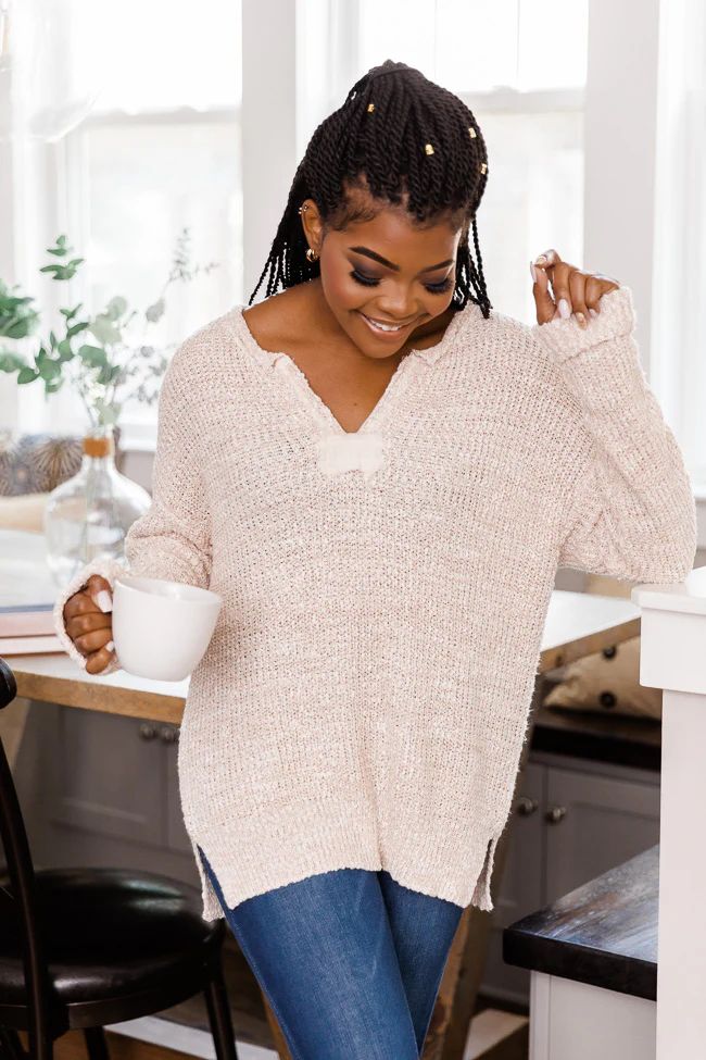 This Time Around Sweater Taupe | The Pink Lily Boutique