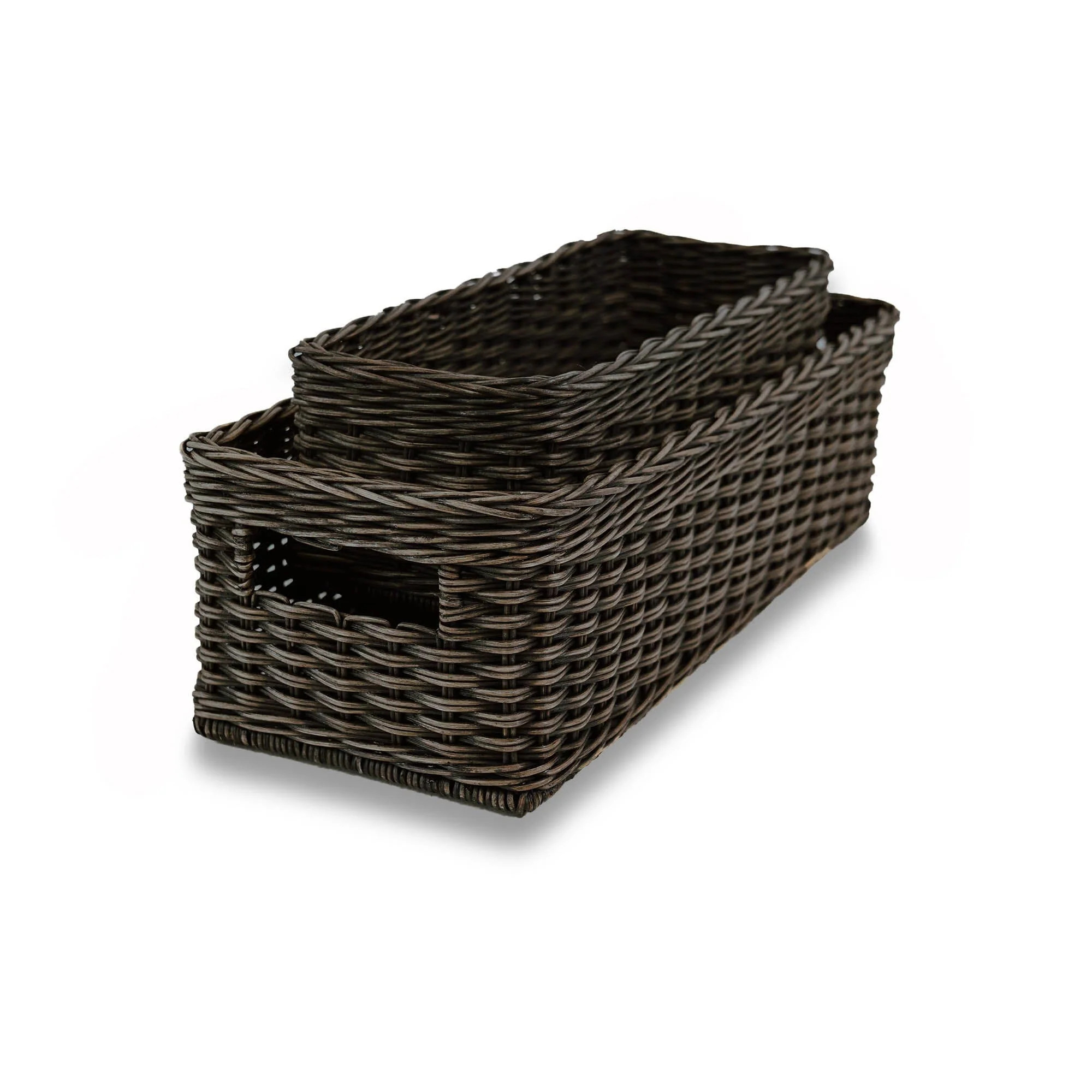 Narrow Rectangular Wicker Storage Basket | The Basket Lady