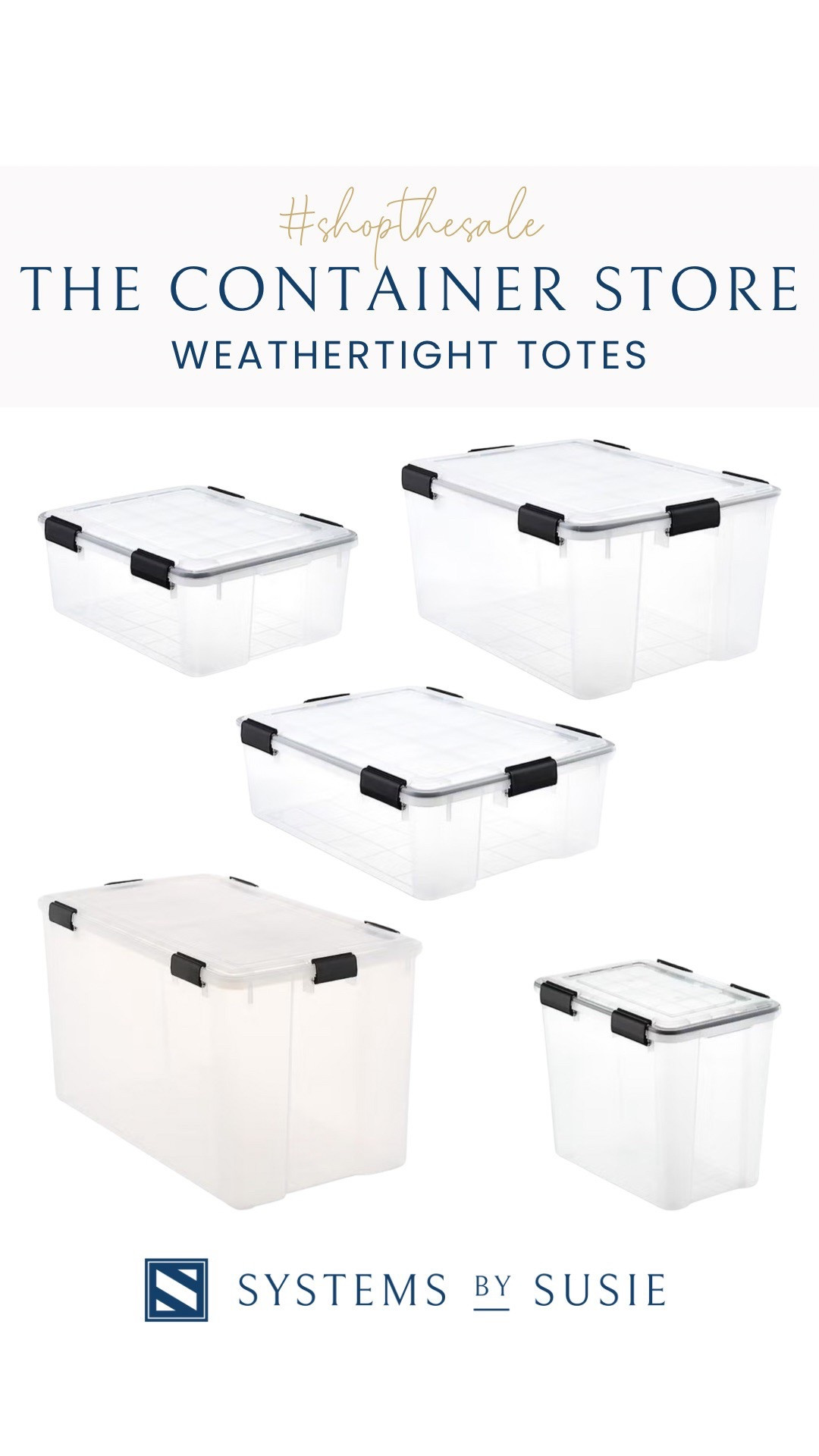 One of our favorite options for storing items is on sale at The Container Store!!! Snagging these for 25% off makes the investment feel even better!

These bins feature a weathertight seal that will keep your items safe in environments like garages & basements. We like to store photos and keepsakes in these to keep them safe from the elements. 



#LTKSpringSale #LTKSaleAlert #LTKSeasonal