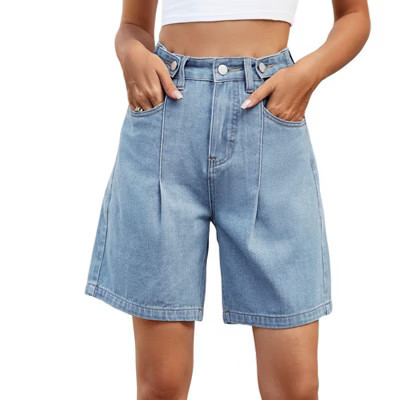 Coolmee Women's Jorts Baggy Jeans Jorts Outfits Mid Low Waisted Denim Short Pants Light Blue S | Target