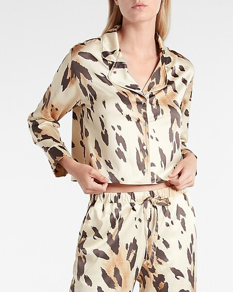 Satin Long Sleeve Pajama Shirt | Express