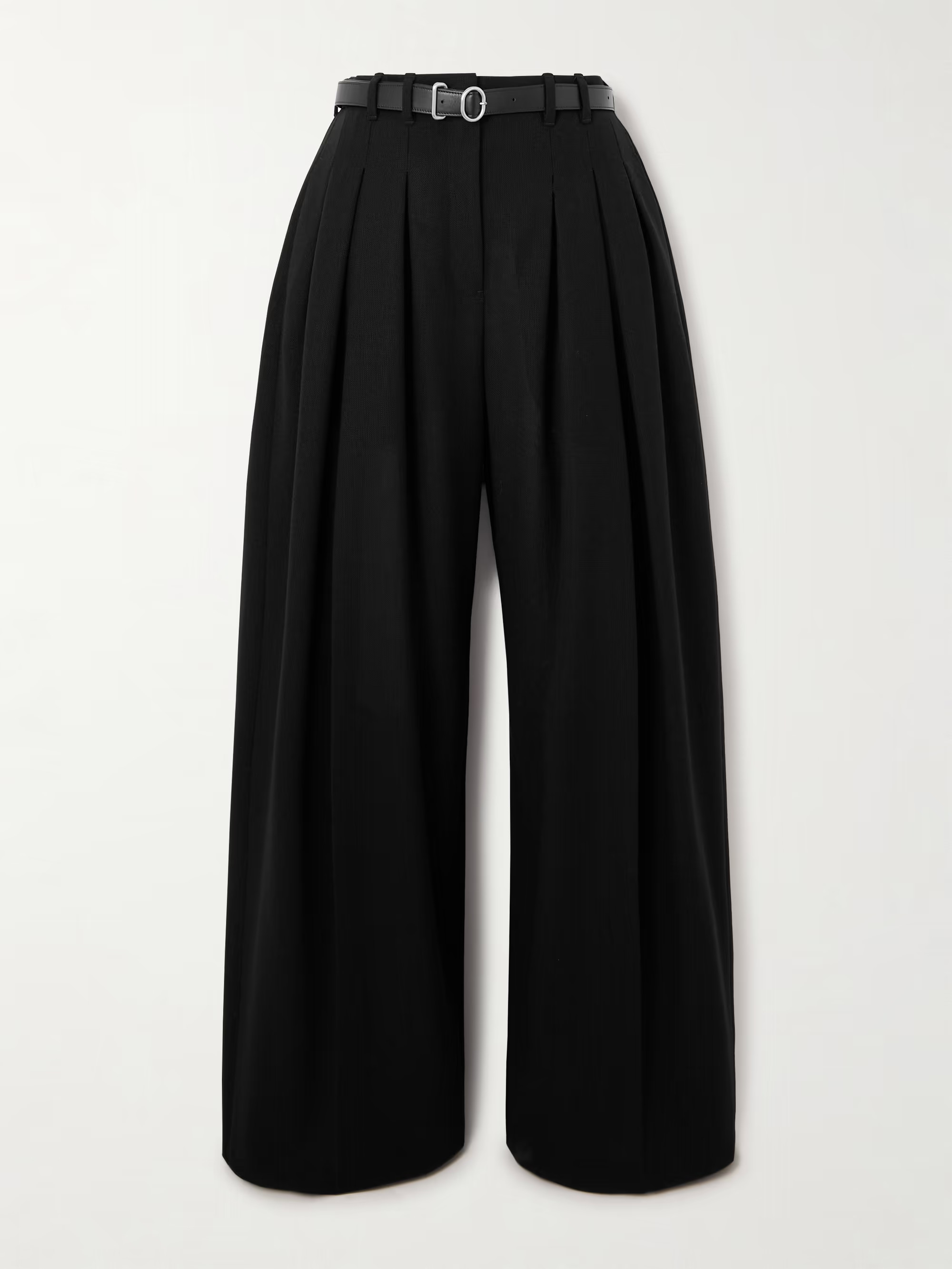 Belted pleated wool wide-leg pants | NET-A-PORTER (UK & EU)