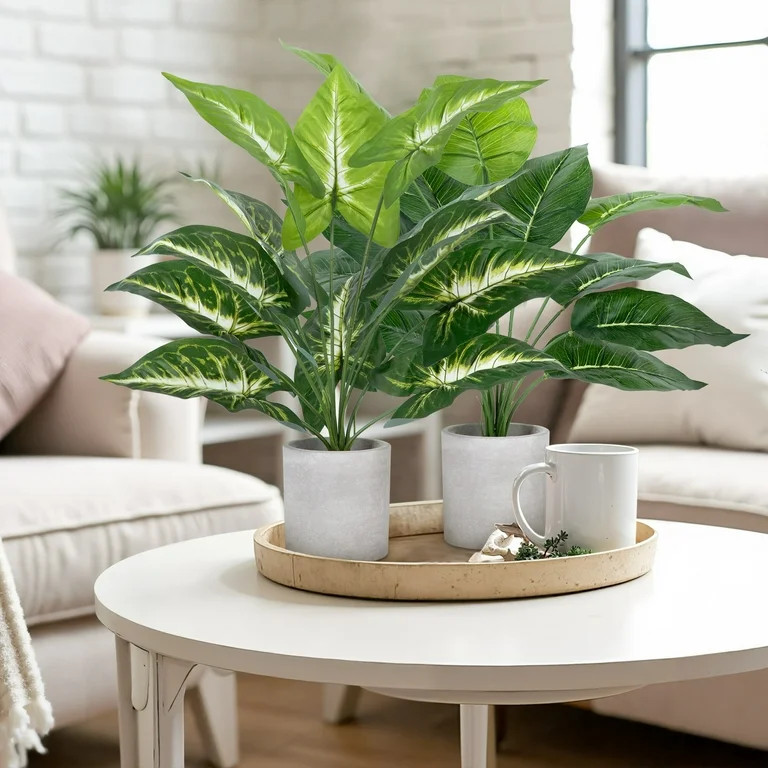 Scidweet 2 Pack Fake Plants, Artificial Tropical Small Pot Plants Indoor Office Table Kitchen Bat... | Walmart (US)