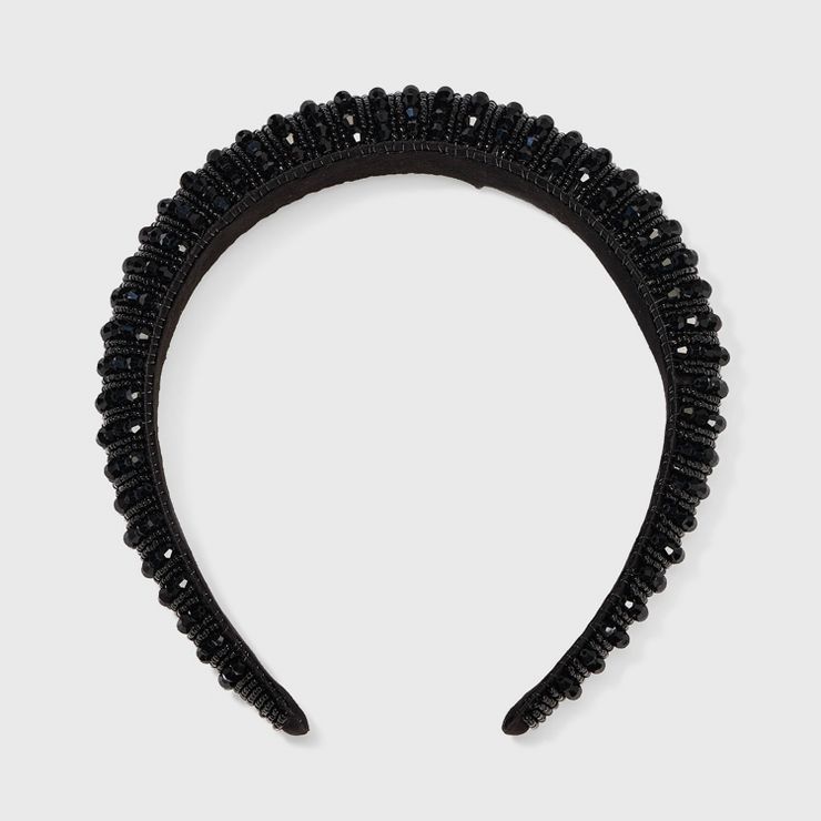 Beaded and Rhinestone Headband - A New Day™ Black | Target