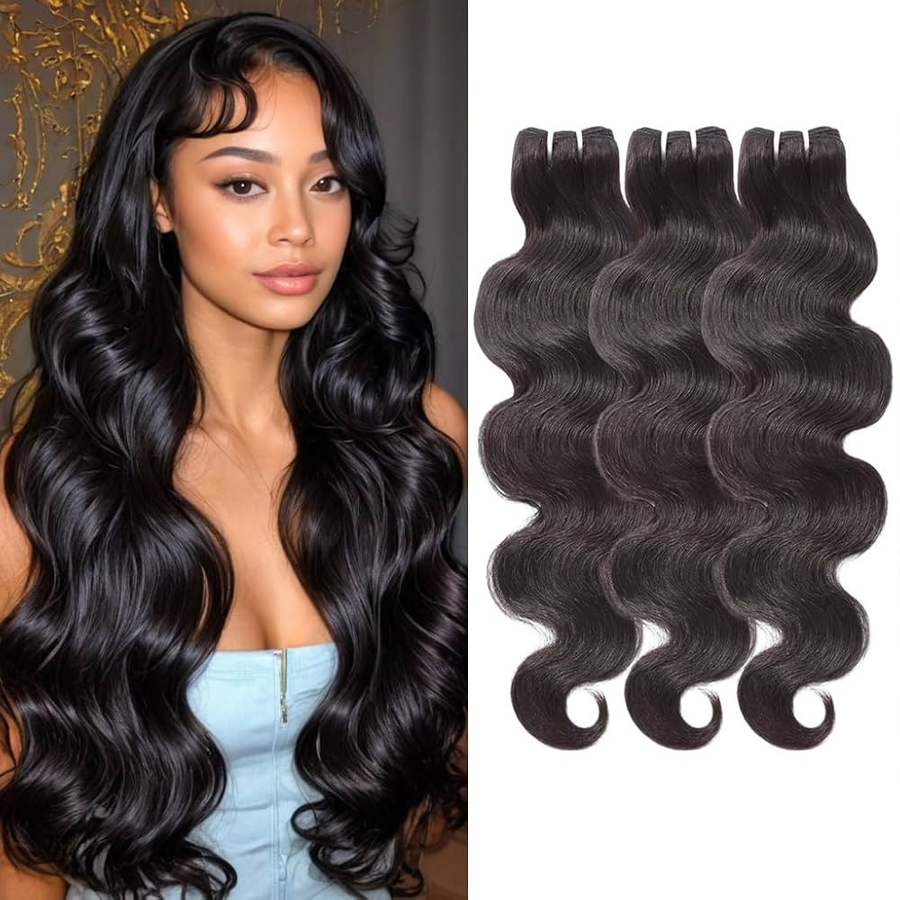Wequeen 16A Body Wave Human Hair Bundles 14 16 18 Inch 100% Unprocessed Brazilian Virgin Hair Qui... | Amazon (US)