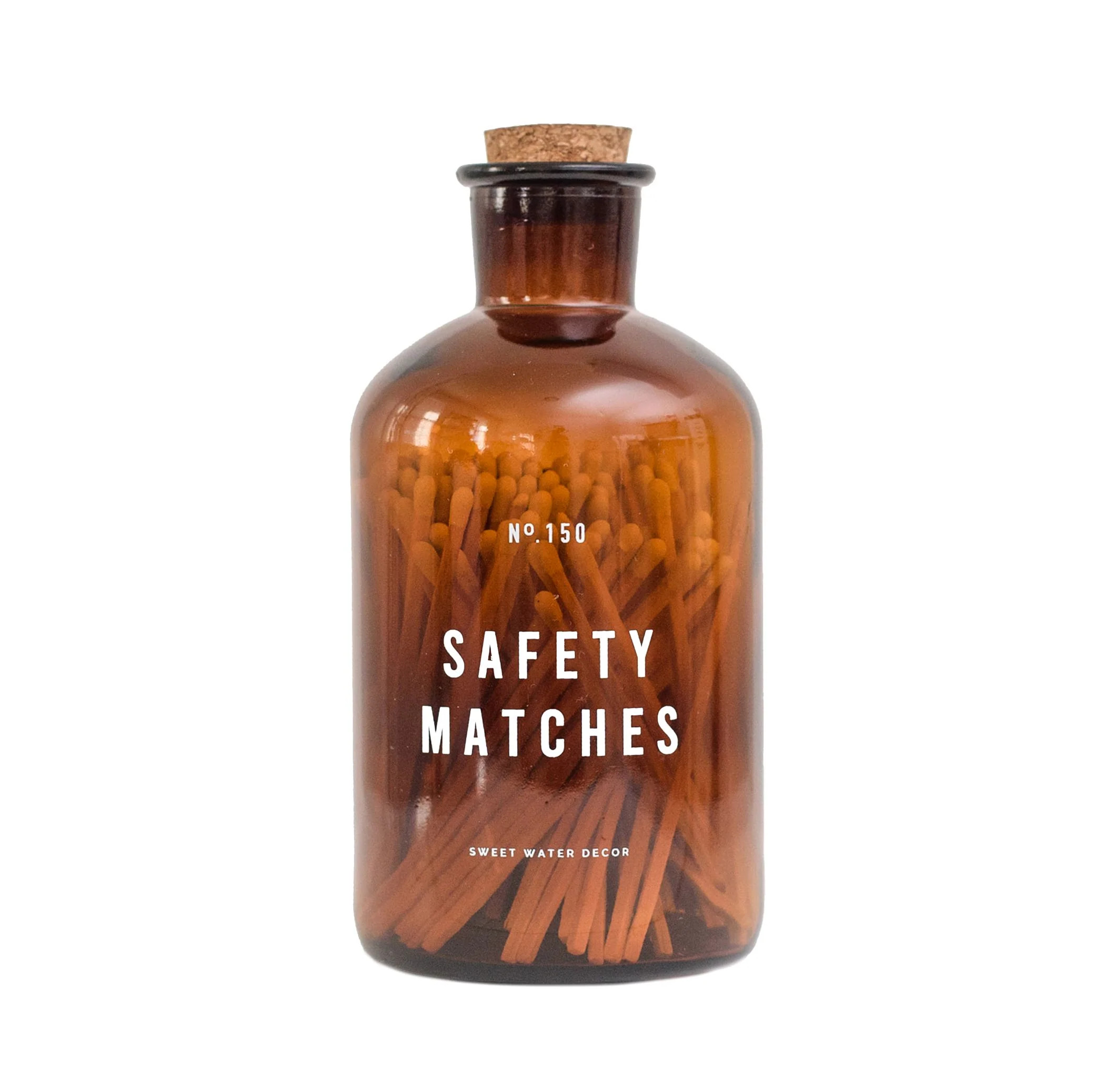 White Tip Large Amber Apothecary Safety Matches - 150 Count, 4" | Sweet Water Decor, LLC