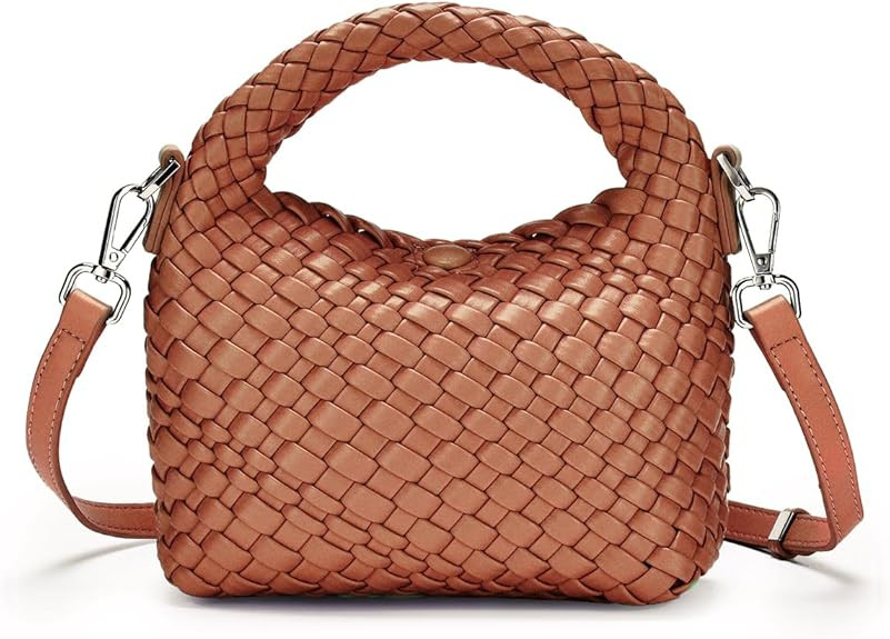 Small Women woven bag Woven Crossbody Bag for Women woven purse Leather handbag mini Hobo Bag | Amazon (US)