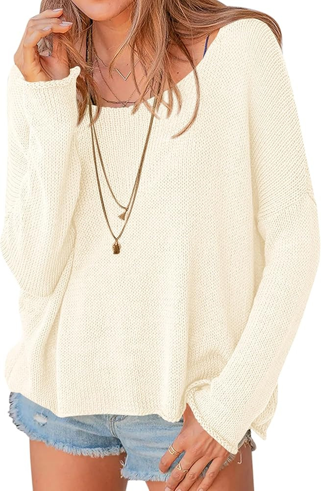 PRETTYGARDEN Women's Oversized Sweaters 2025 Casual Long Sleeve Scoop Neck Pullover Tops Loose Co... | Amazon (US)