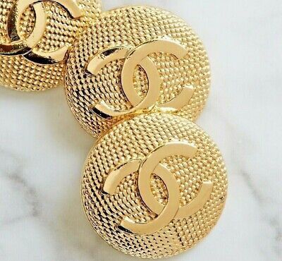 Chanel Buttons STAMPED 2pc CC Gold LG 24.5 mm Vintage Style 2 Buttons AUTH!!!  | eBay | eBay US