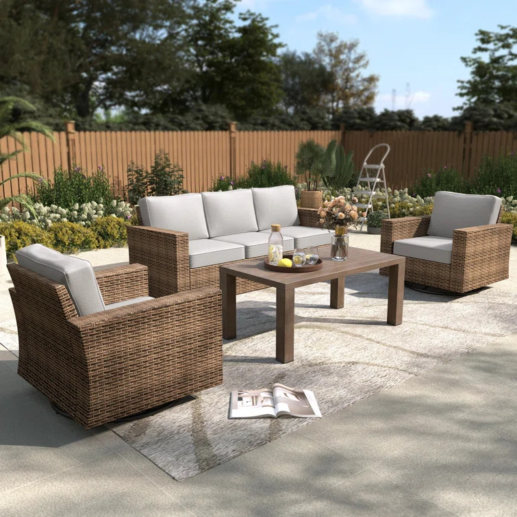 Outdoor Wicker Patio Conversation Furniture Set | Wayfair North America