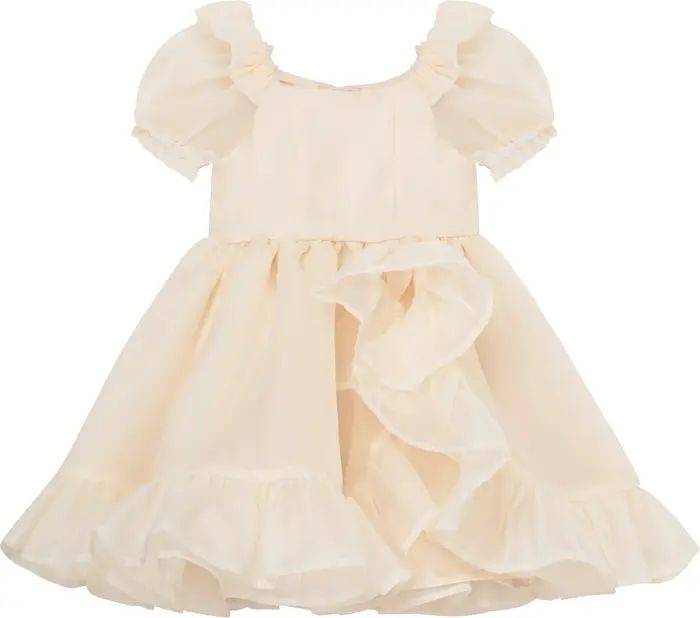 Kids' Ruffle Puff Sleeve Organza Party Dress | Nordstrom