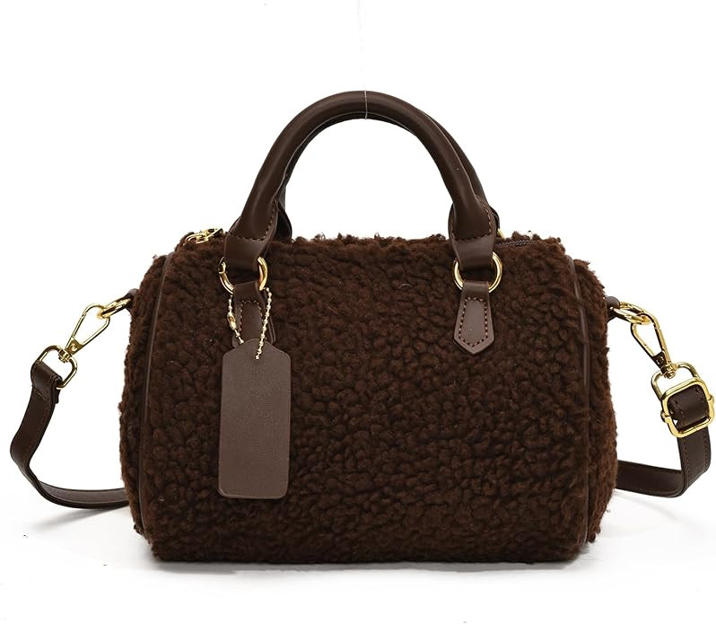 Fuzzy Purses for Women Cute Lambswool Furry Tote Bag Faux Fur Purse Top-Handle Fluffy Crossbody H... | Amazon (US)