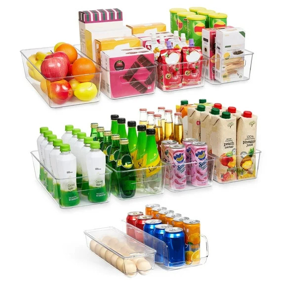 Vtopmart Set of 10 Fridge Organizer, Refrigerator Organizing Bins with Handles, BPA-Free Clear Pl... | Walmart (US)