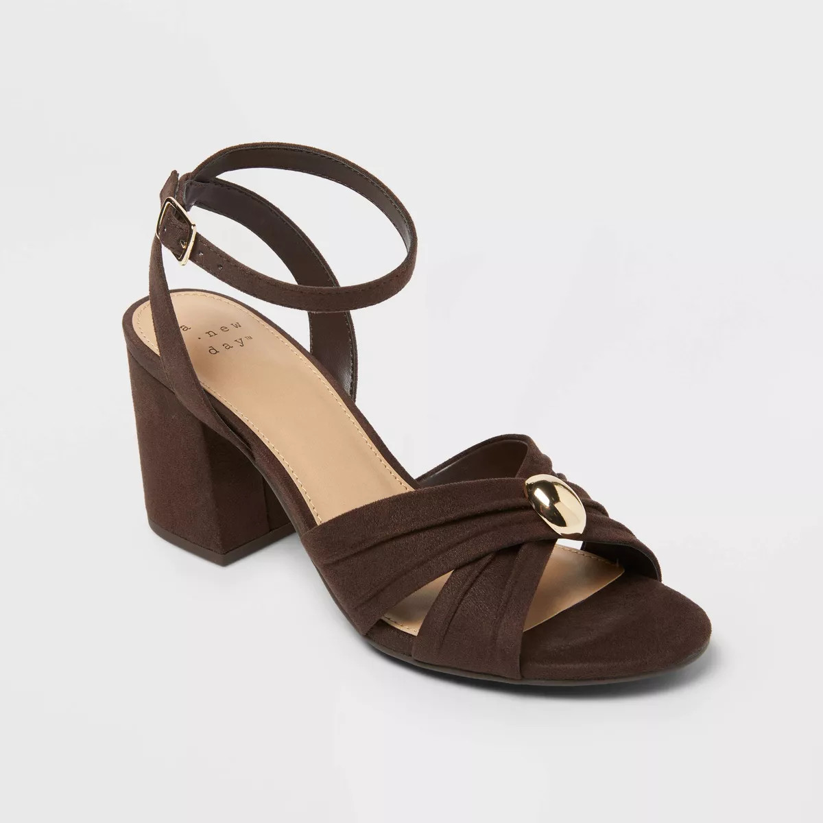 Women’s Bibi Strappy Peep Toe Heels – A New Day™ Brown | Target