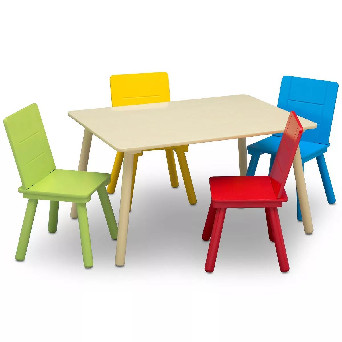 Delta Children Kids' Table and Chair Set 4 Chairs Included- Natural/Primary | Target