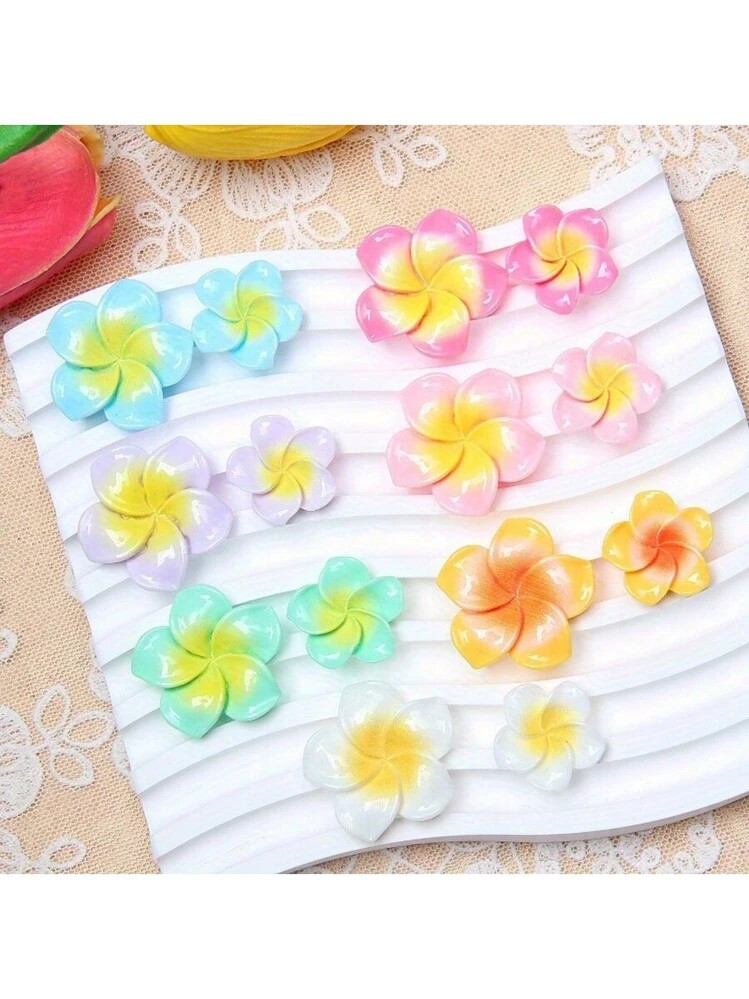 10/20/30pcs Multicolor Resin Flower Beads, Random Plumeria DIY Decorations, For Making Hair Clips... | SHEIN