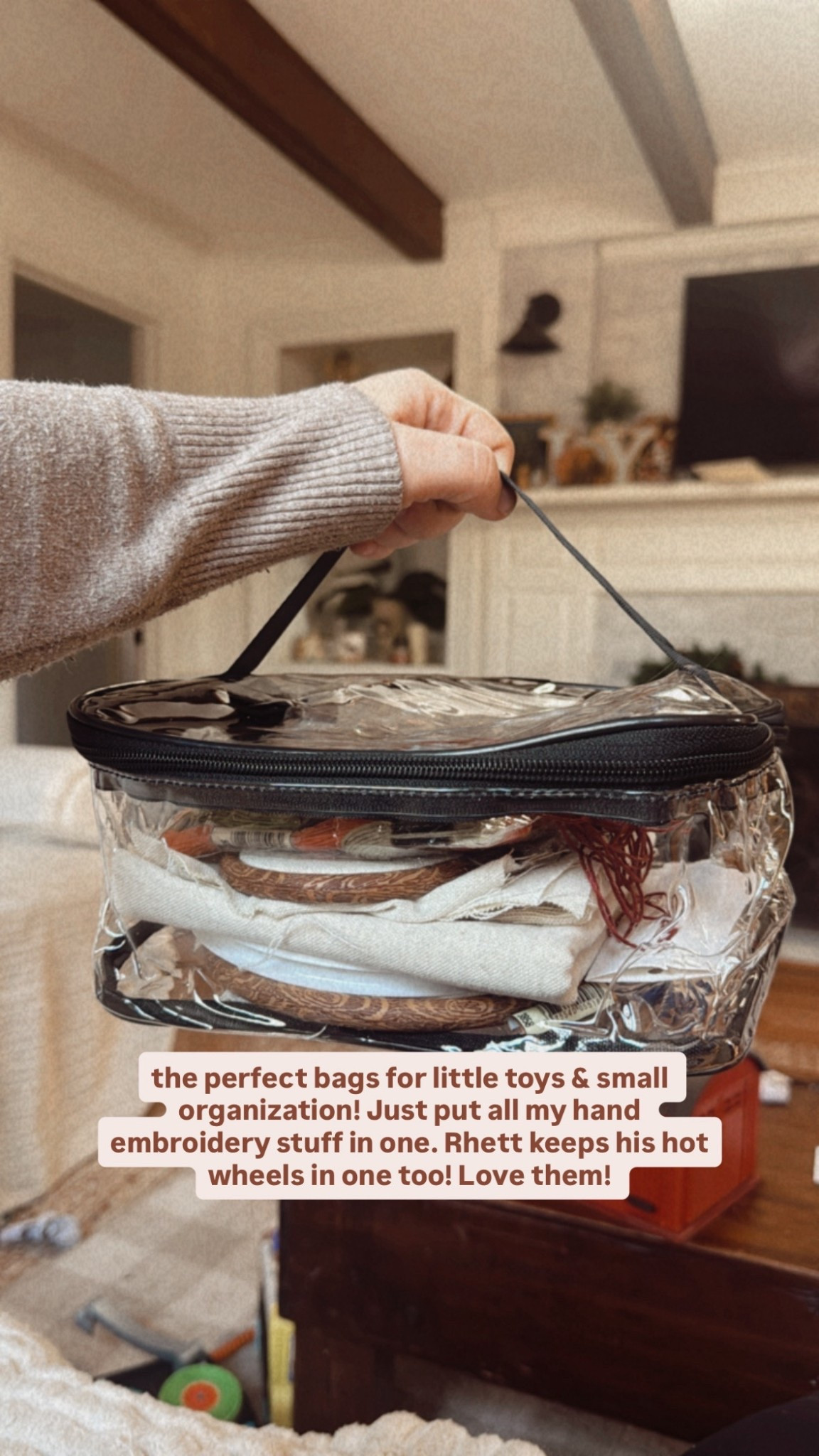 Toy organization!! A must after Christmas 🎄 We love these clear bags! Just put all my hand embroidery stuff in one too 🧵 

#LTKmomlife #LTKFindsUnder50 #LTKHome