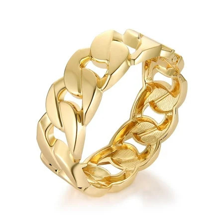 HZMAN Gold Chunky Cuban Chain Cuff Bracelets for Women 24.5mm Wide Thick Bangle Bracelet Hip Hop Open Hinge Wrist Cuff Bracelet Jewelry Gift | Walmart (US)