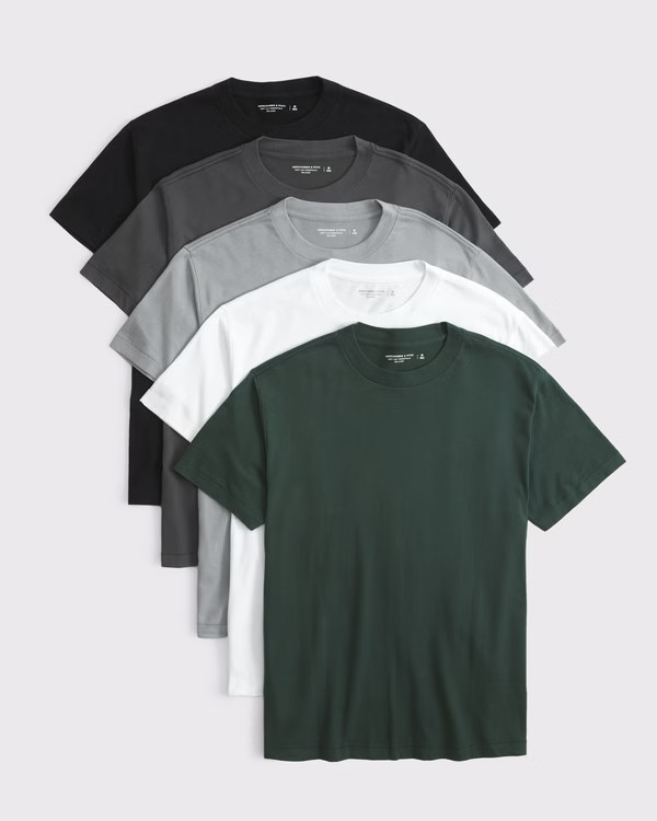 Men's 5-Pack Essential Tees | Men's Tops | Abercrombie.com | Abercrombie & Fitch (US)