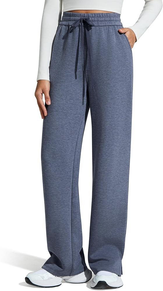 G4Free Smoofit Modal Soft Women's Wide Leg Sweatpants High Waisted Drawstring Side Slit Casual Pa... | Amazon (US)