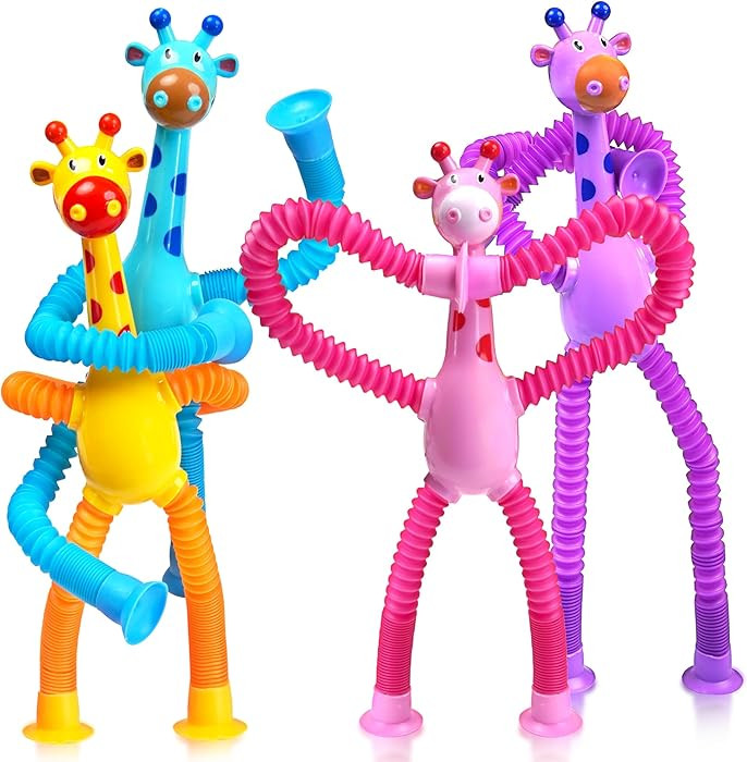 Giraffe Sensory Travel Toys 4Pcs for Roadtrip Car Ride Airplane Toddler Girl Year Old Ages 2 3 4 ... | Amazon (US)