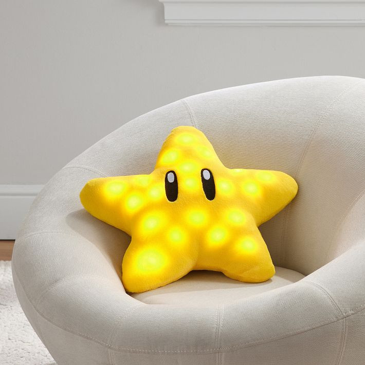 Super Mario™ Super Star Light-Up Pillow | Pottery Barn Teen