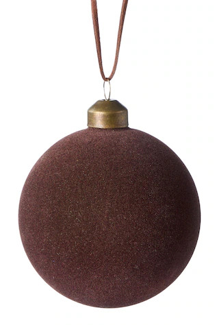 CANVAS Holiday Homecoming Trend Collection Flocked Brown Ball Christmas Ornament | Canadian Tire