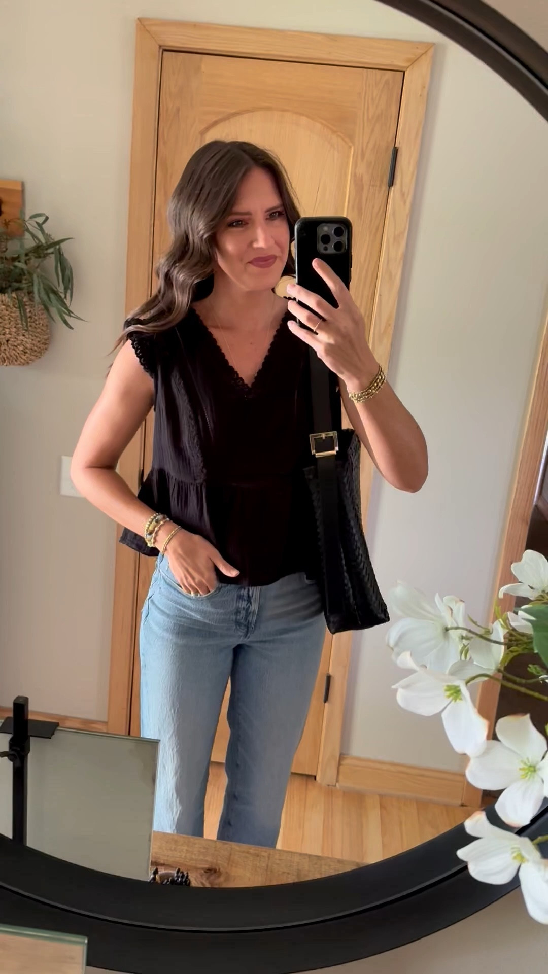 This 100% cotton top is so cute! Wearing a small. 