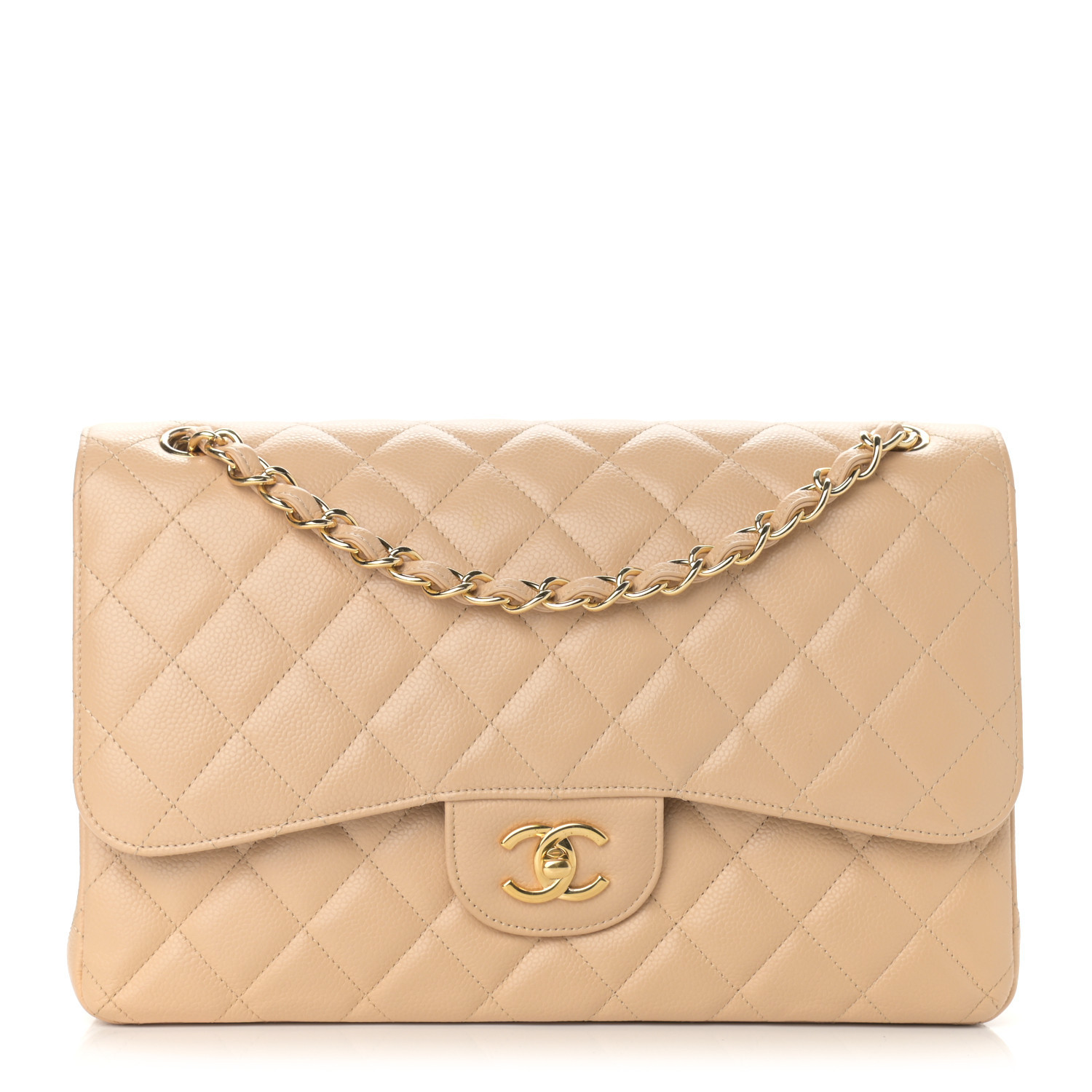CHANEL

Caviar Quilted Jumbo Double Flap Beige | Fashionphile