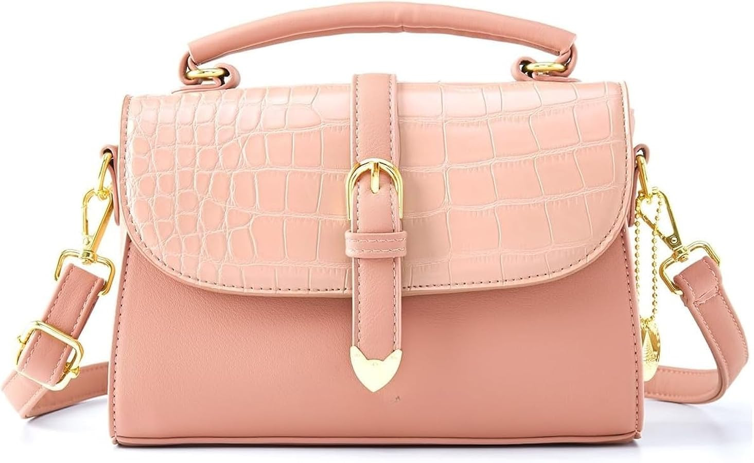 Trendy Retro Shoulder Bag for Women Crocodile Print Flap Top Handle Satchel Crossbody in Durable ... | Amazon (US)
