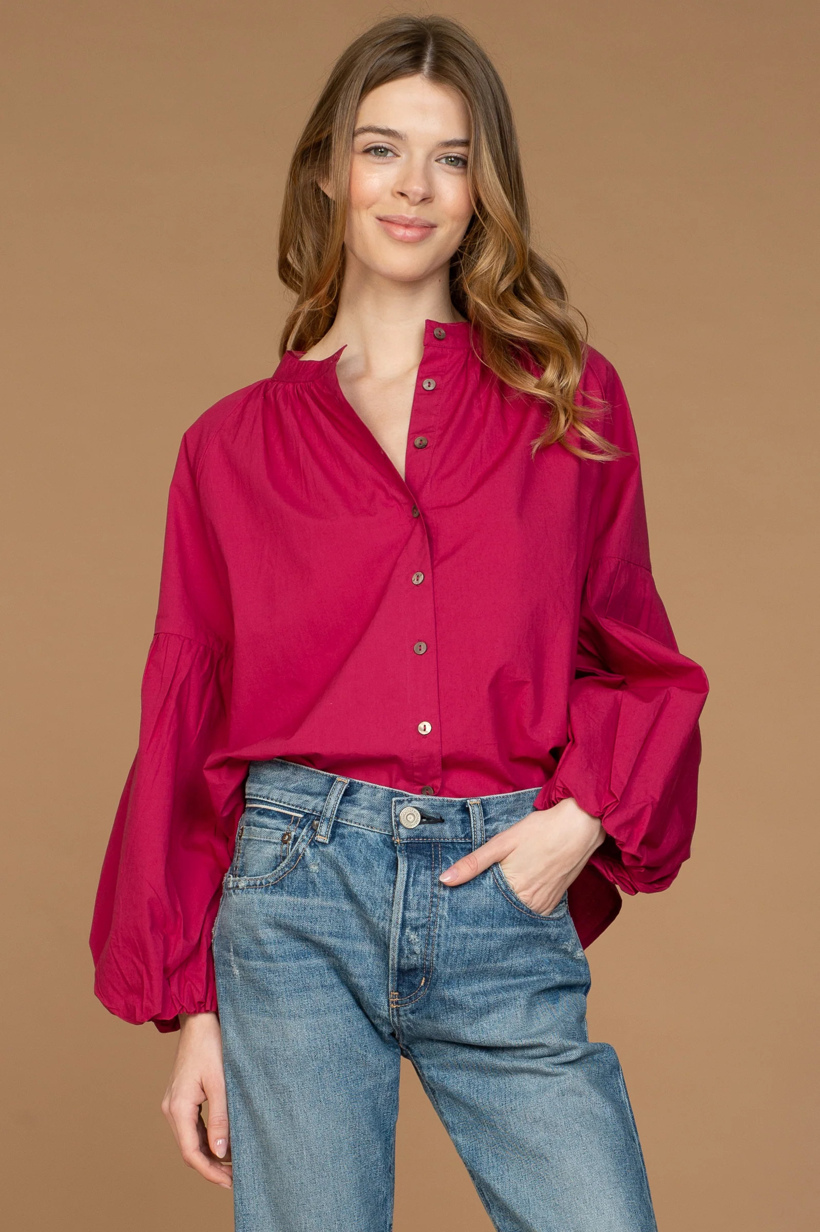 Emory Blouse in Raspberry | Olivia James The Label