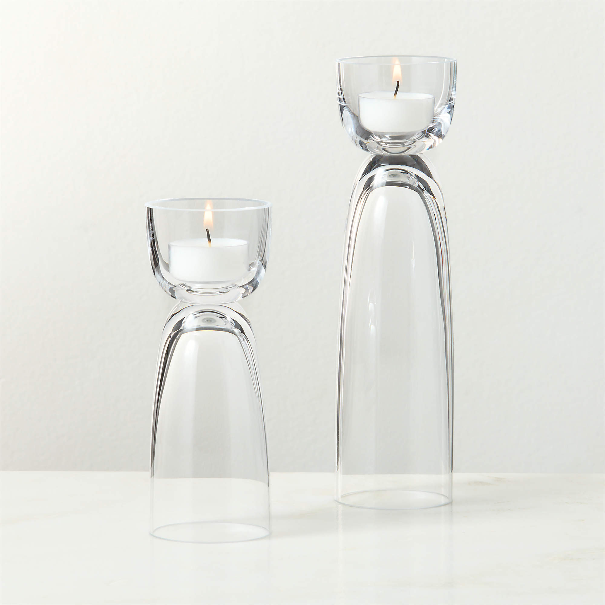 Elluma Glass Tealight Candle Holder Large | CB2 | CB2