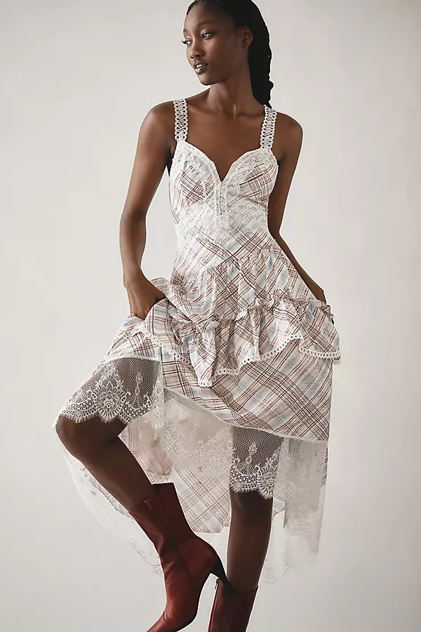 The Bobbi Asymmetrical Ruffle Tiered Midi Dress | Anthropologie (US)