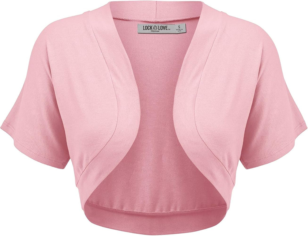 Lock and Love Women's Versatile Open Front Lightweight Short Sleeve Bolero Shrug | Amazon (US)