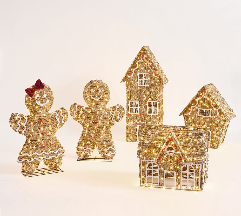 Lit Rattan Gingerbread Collection | Pottery Barn (US)