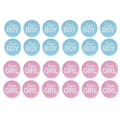 Gender Reveal Button Pins - 24-Pack Team Girl and Team Boy Pinback Badge Accessories, Baby Shower... | Target