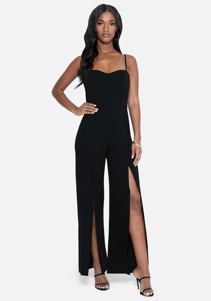 Open Leg Scuba Jumpsuit | Bebe