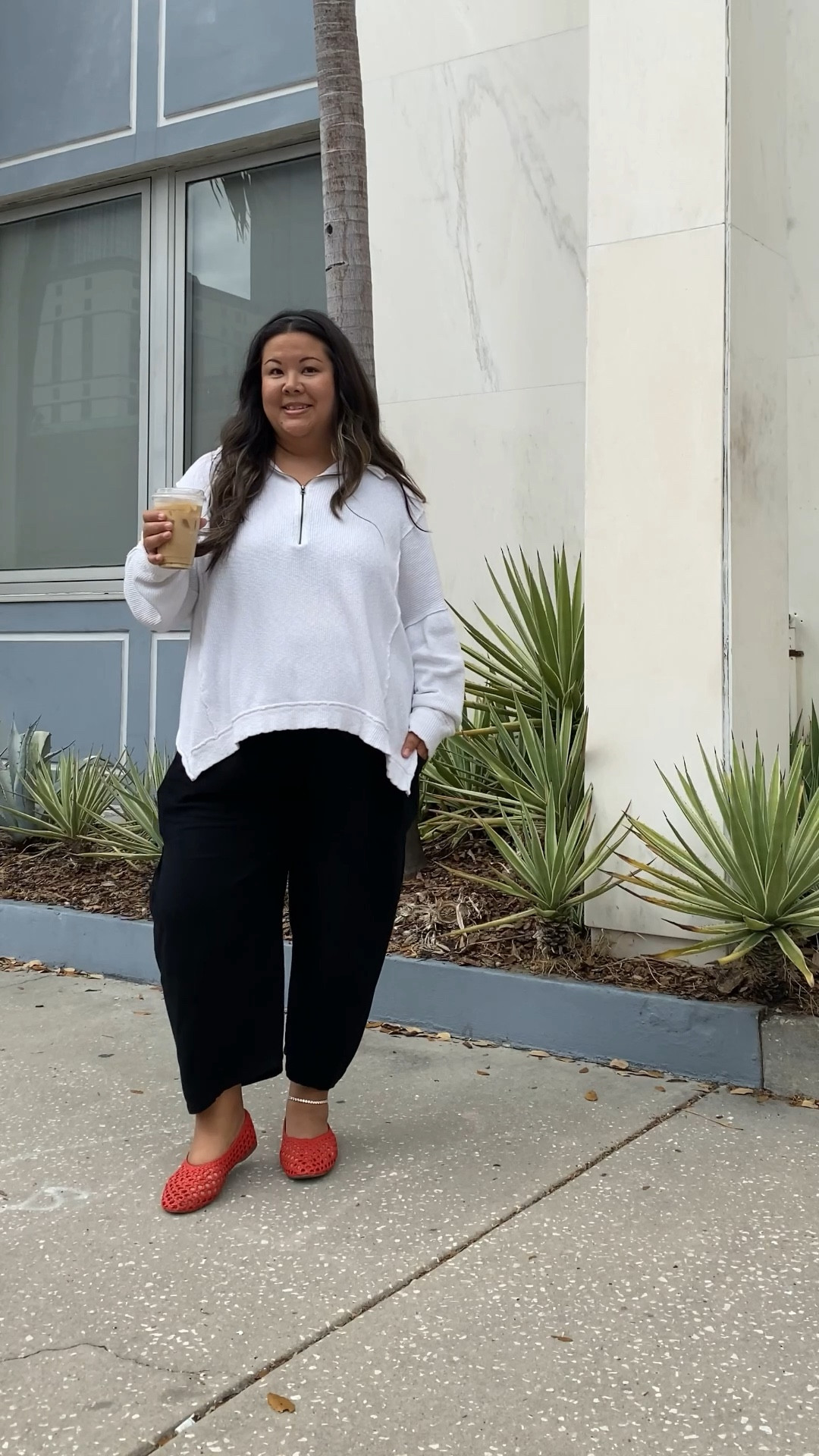 Casual outfit of the day. 
My absolute favorite linen wide leg barrel pants that I wear once a week (size down) Comes in several colors.
My fav quarter zip too is old from free people but there’s a very similar style on Amazon.
My woven flats are new from Sam Edelman. Defiant grabbing these in more colors. Comes in 6 colors. Wide feet friendly.

#LTKmorningroutine #LTKootd