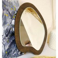 Small Wavy Mirror, Oval Wiggly Funky Wiggle Curvy Irregular Decorative Mirror Wall Decor, Wood Asymmetrical | Etsy (US)