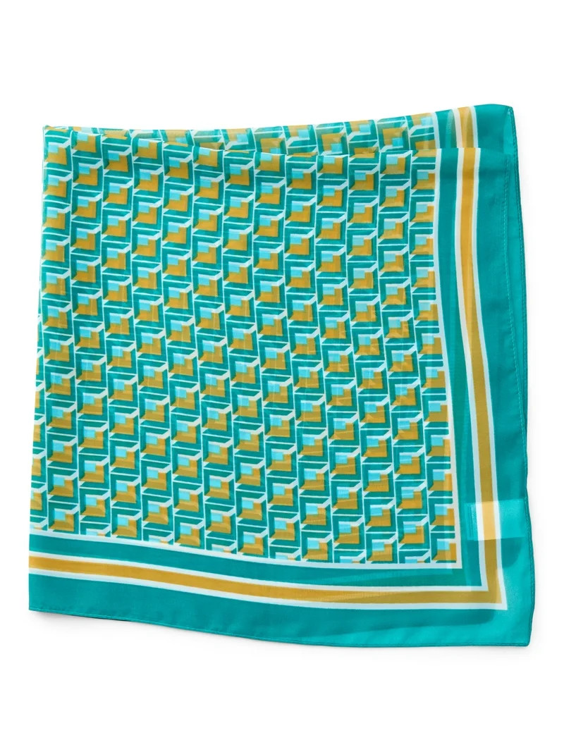 Time and Tru Women's Geometric Print Scarf with Retro Charm, Multi-Season | Walmart (US)
