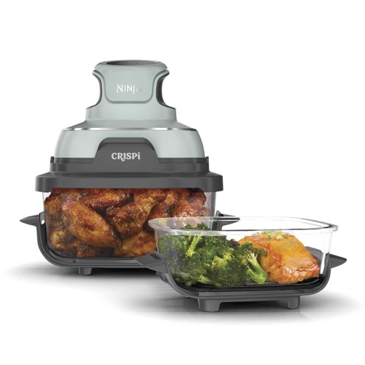 Ninja Crispi 4-in-1 Portable Glass Air Fryer Cooking System, Sage in Sage Green | FN101SG | SharkNinja | SharkNinja
