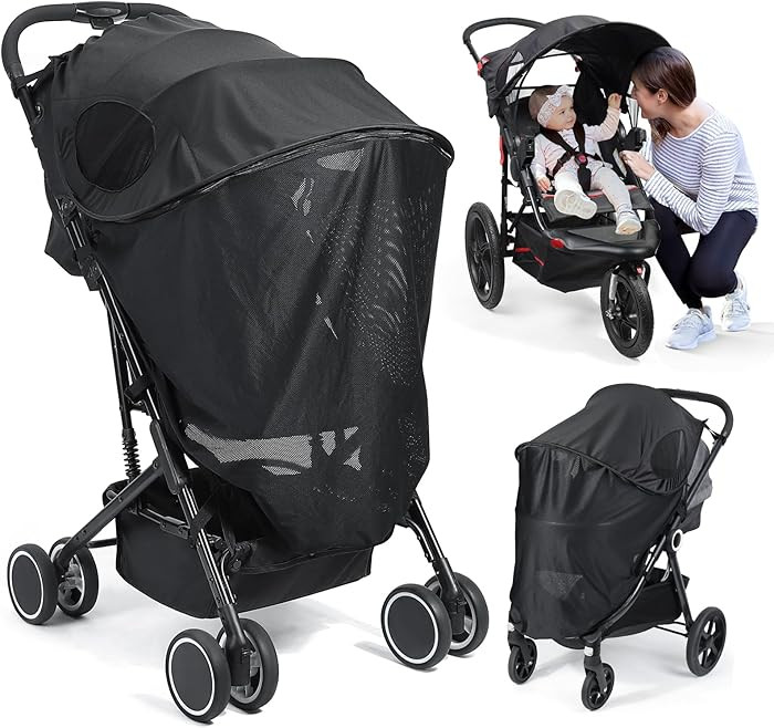 Orzbow Stroller Sun Shade Cover, Removable Stroller Shade Extender with Zip, Universal Canopy for... | Amazon (US)