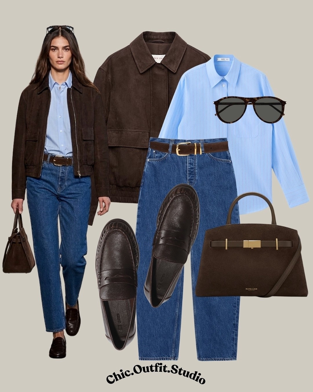 Classic Smart Casual

✨A brown jacket outfit with blue jeans is one of the easiest ways to create a polished smart-casual look. Styled with a light blue button-down shirt, classic loafers, and structured brown accessories, this outfit feels timeless and effortless. Perfect for office days, client meetings, city errands, or casual business settings where you want to look put together without feeling overdressed.

✨Tags: brown jacket outfit women, brown jacket blue jeans outfit, smart casual outfit women, classic loafers outfit women, blue shirt outfit women, work casual outfit women, minimalist outfit women, everyday elegant outfit women, european chic outfit

#LTKstyletip #LTKspring #LTKspringtrends