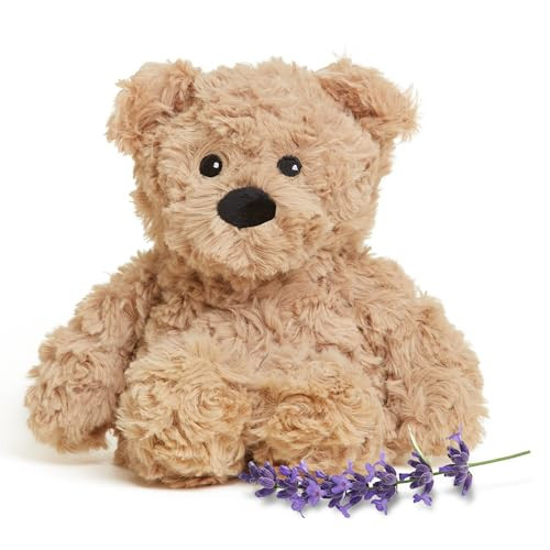 warmies Junior Microwavable & Weighted Stuffed Animals, Brown Curly Bear - Cozy, Heated Plushie Teddy Bear - Lavender Scented Stuffed Animal for Adults & Children (Boys, Girls, Babies & Toddlers) | Amazon (US)