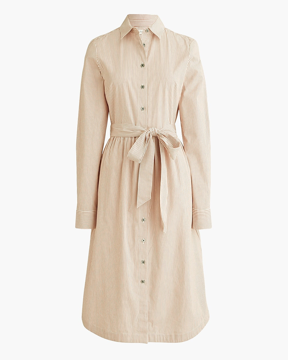 Long-sleeve striped poplin shirtdress | J.Crew Factory