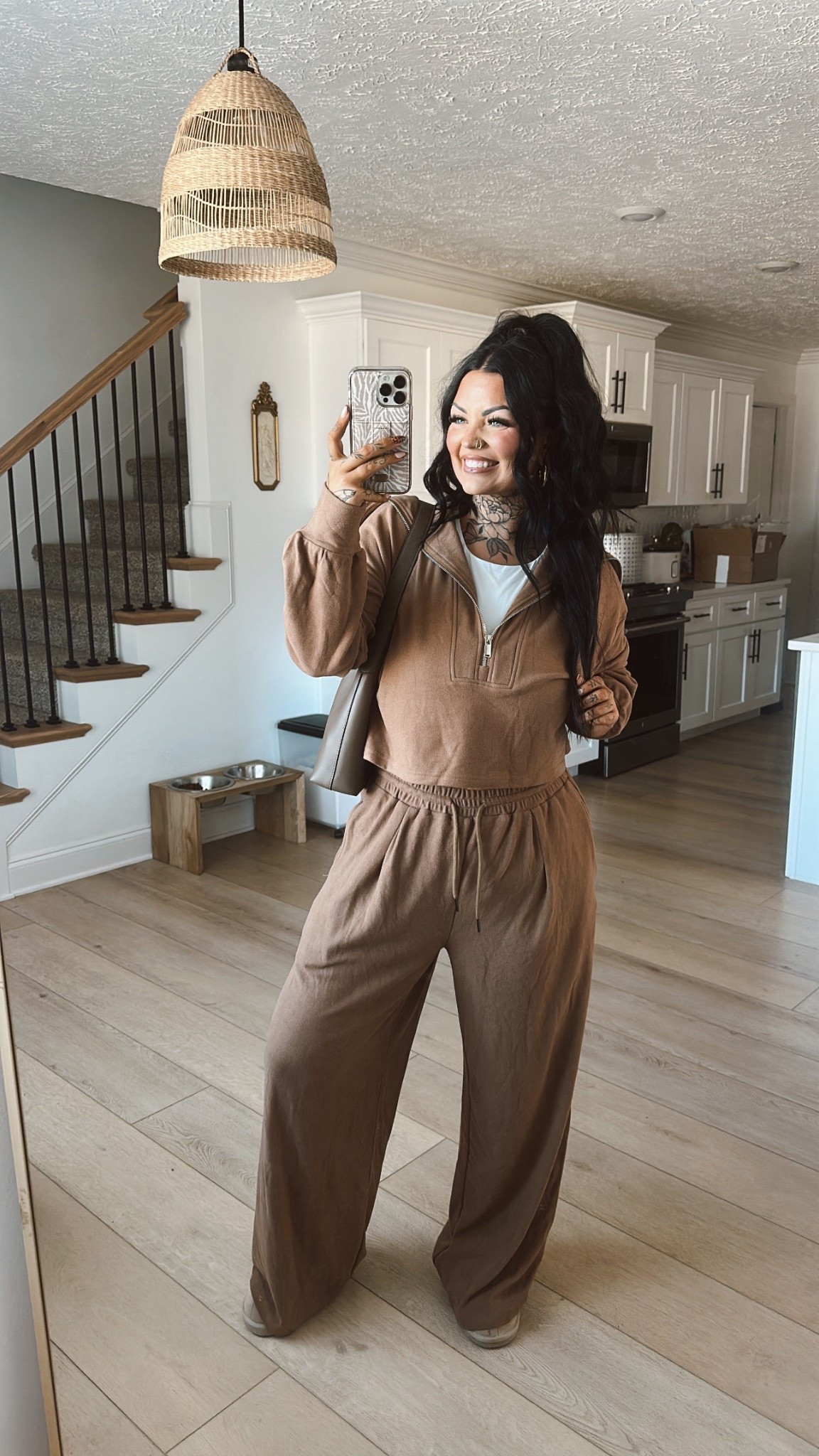 The softest set I’ve ever worn before. Obsessed with the cropped top. Wearing size medium in the set & large in top. 🤎

#LTKgrwm #LTKSaleAlert #LTKMidsize