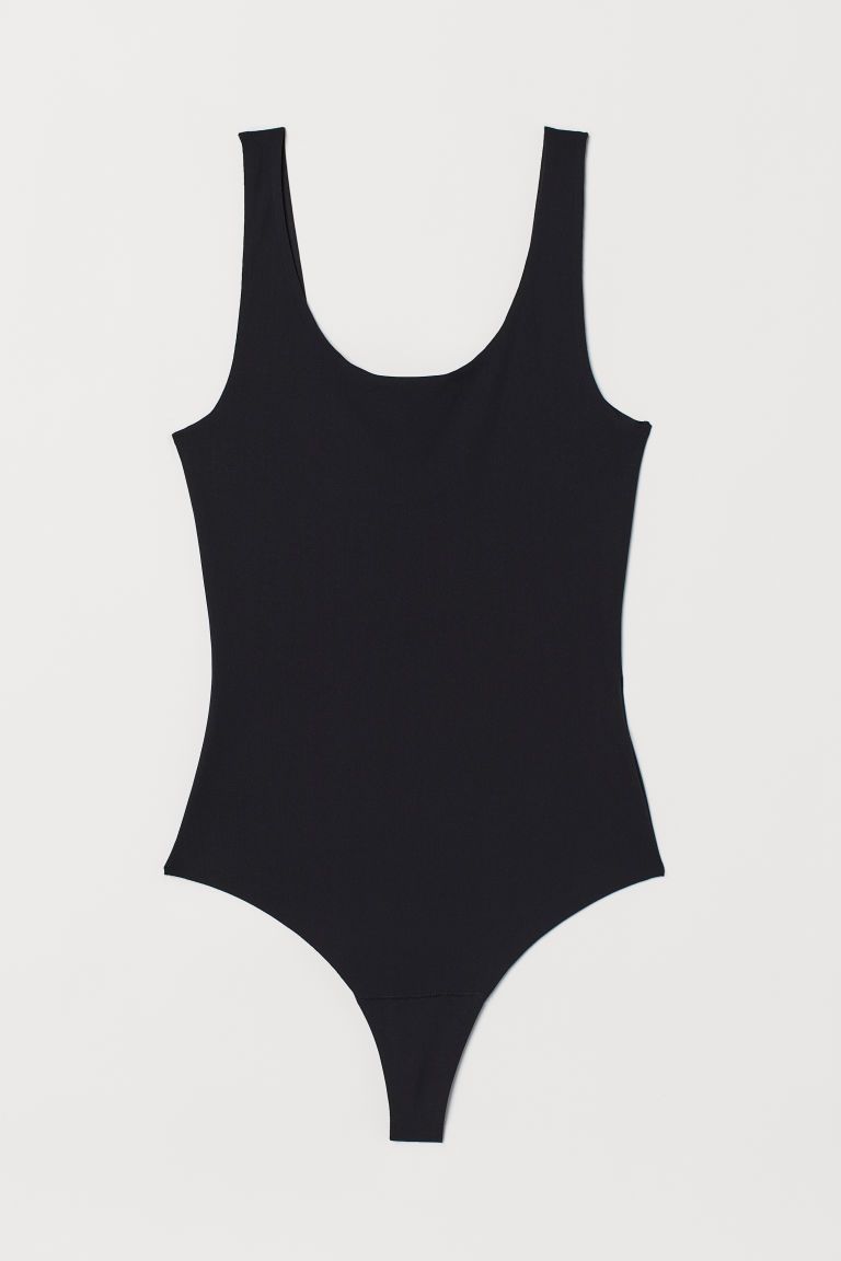 H & M - Smoothing Microfiber Bodysuit - Black | H&M (US + CA)